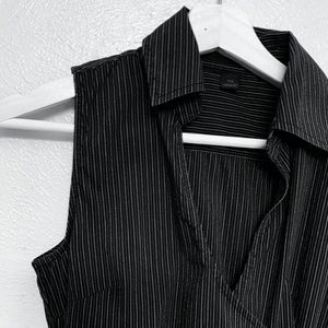 Express Stripes Sleeveless Wrapped Top